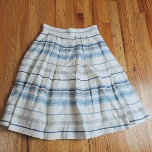 Brooks Brothers Linen Striped A-Line Skirt